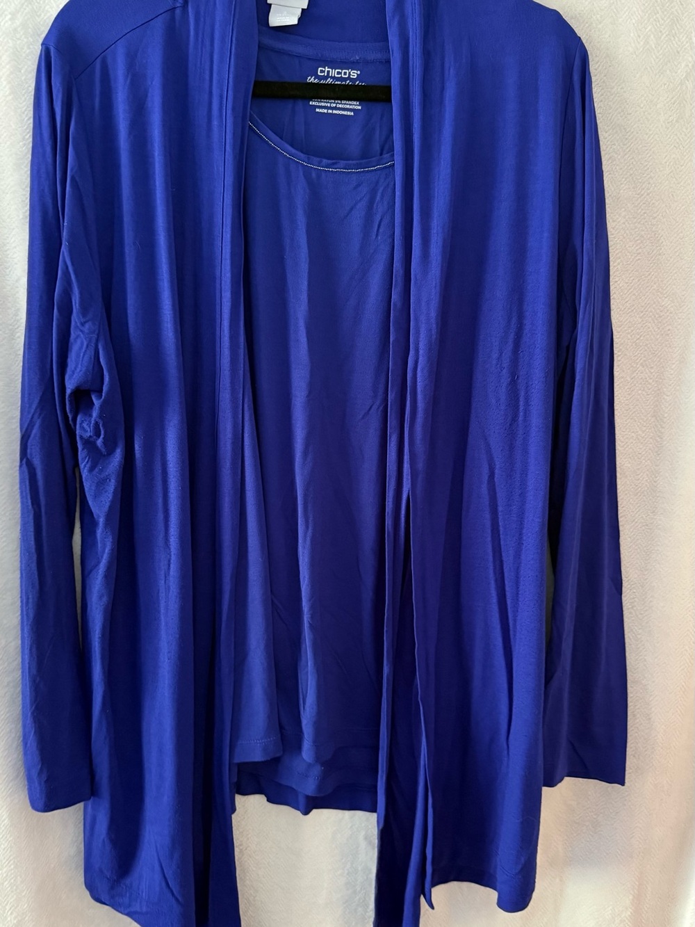 Chico's Cobalt Blue Open-Front Drape Cardigan